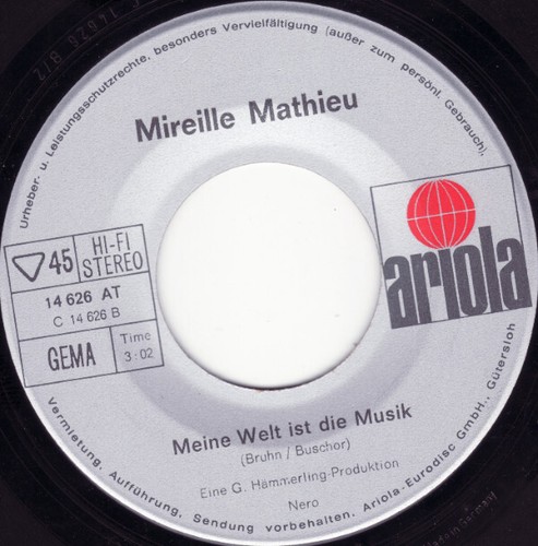 Mireille Mathieu - Es Geht Mir Gut, Cheri (7", Single) (Very Good Plus (VG+)) - Picture 4 of 4