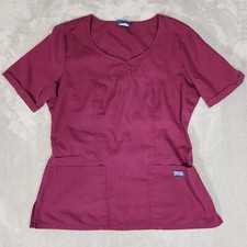 Cherokee Scrub Top Womens Small Red Maroon Medical Doctor Nurse Dentist Tech