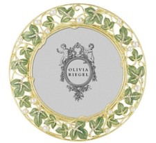 Olivia Riegel Ivy Frame Gold Finish 4.5" Round w/ Hand Set Crystals