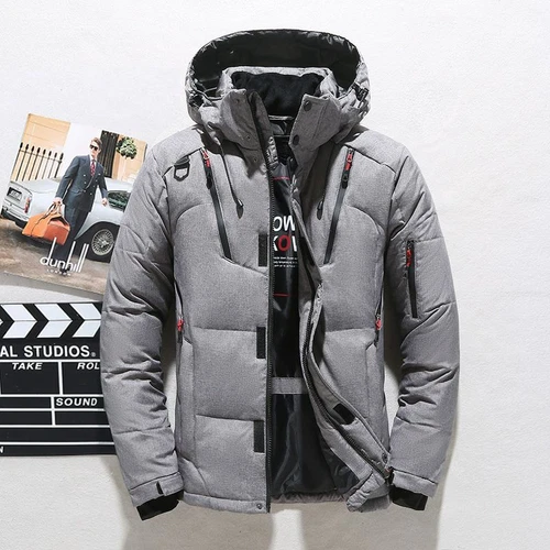 Herren Winter Warm Ente Daunenjacke Ski Schnee Dick Kapuze Puffer Mantel Parka - Bild 11 von 14