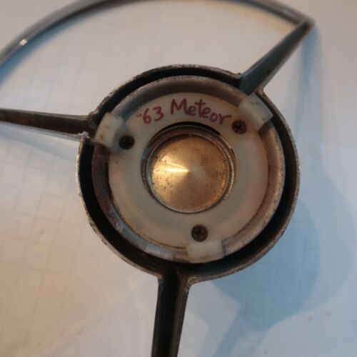 1961 1962 1963 64 Mercury Meteor Comet Original 3 Spoke Steering Wheel Horn Ring - Bild 6 von 7