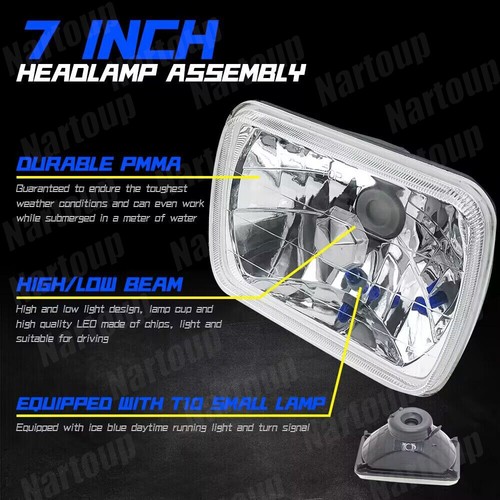 5x7" 7x6" LED Headlights DRL For Toyota 82-95 Pickup / For Tacoma Hardbody Pair - Foto 2 di 22