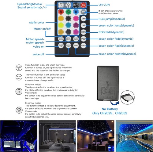 Dual Port 16W Twinkle BT Fiber Optic Lights Star Ceiling Light Kit- NO REMOTE - Picture 7 of 21
