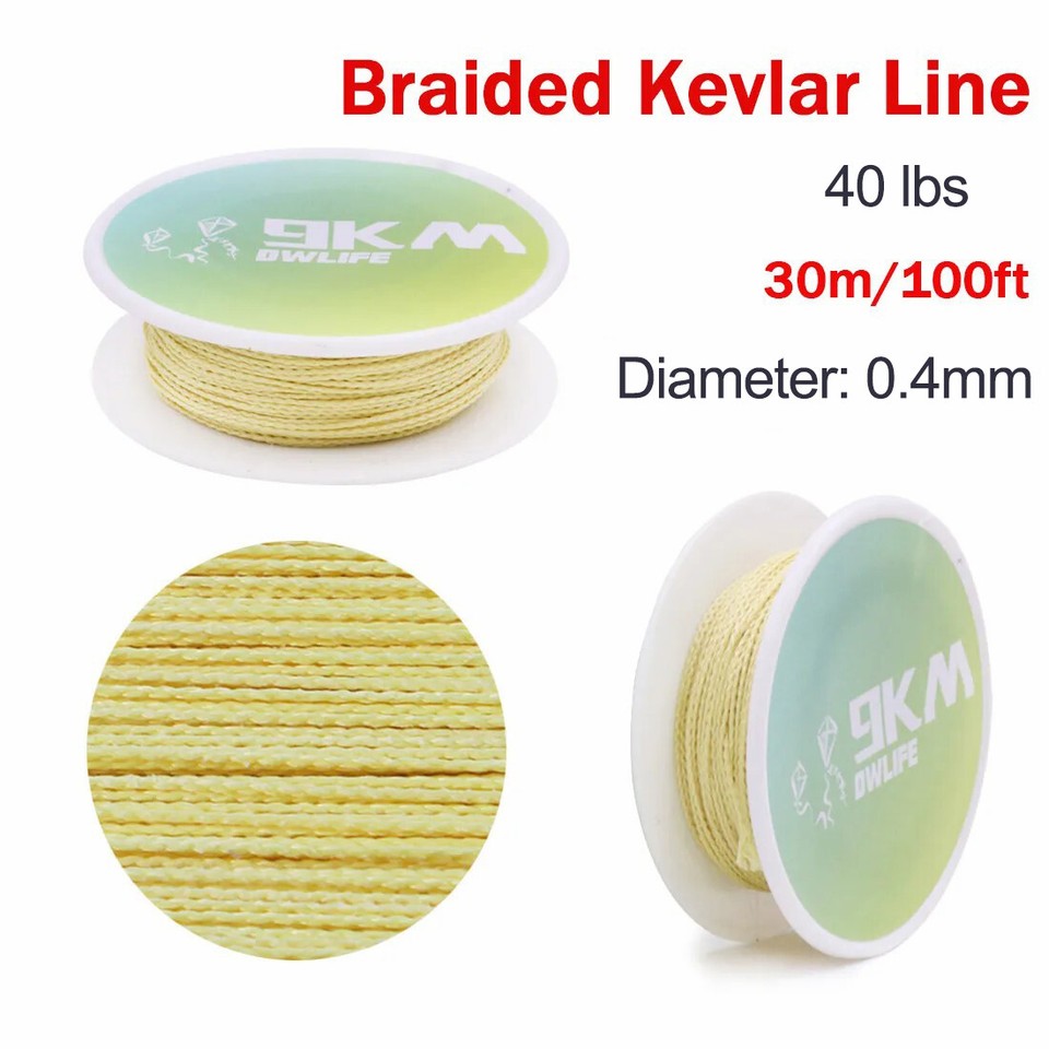 100FT Braided Kevlar Rope 40~400lb Quality Kevlar Rope Made with Kevlar ...