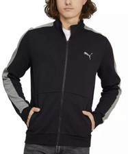 Puma Men  s Full Zip Track Jacket Black/Grey Heather, M GENTLY USED