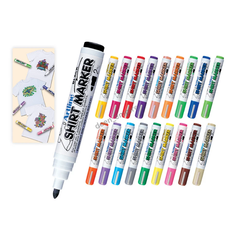 3 PIEZAS Artline Camiseta Rotulador Pluma Tela Pintura 2.0mm Ropa Textil 19 Colores Foto 2 de 4