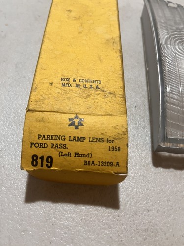 1958 Ford Fairlane Parking Light Lamp Lens B8A-13209-A Left Hand LH Driver NORS - Picture 2 of 7