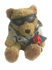 First And Main Teddy Bear Plush Presley Denim Jacket Rose Gift 10  Tall
