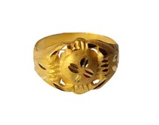 Certified Solid 22K/18K Yellow Fine Gold Elegant 3d Design Kids Ring Size-1