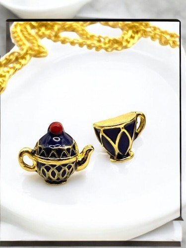 Fabulous Enamelled Teapot Necklace & Earrings Set. C387 - Picture 3 of 10
