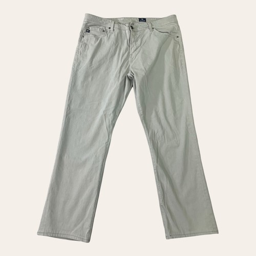 AG Pants Mens 38x28 The Everett Slim Straight Sueded Stretch Sateen Gray