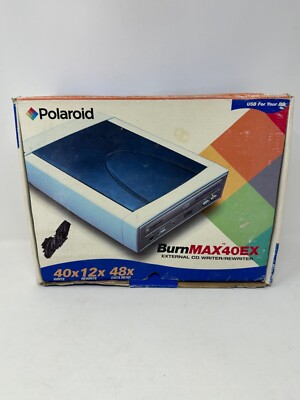 Vintage Polaroid BurnMAX40EX External CD Writer/Rewriter NEW Open Box E4