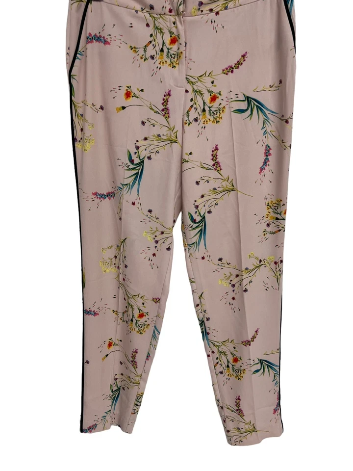 Calça social feminina Worthington rosa claro floral no tornozelo tamanho 10T - Imagem 3 de 4