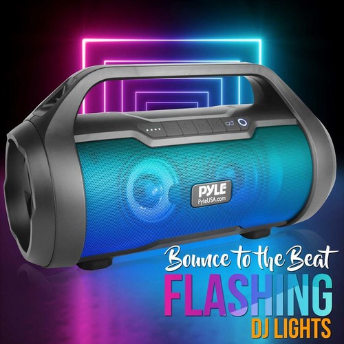 Pyle 500 Watt Portable Bluetooth Wireless BoomBox Speakers Stereo (Open Box) - Picture 4 of 8