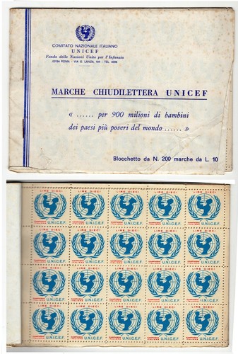 FE0026 UNICEF Letter Clasp - Complete Booklet minus one row in first sheet