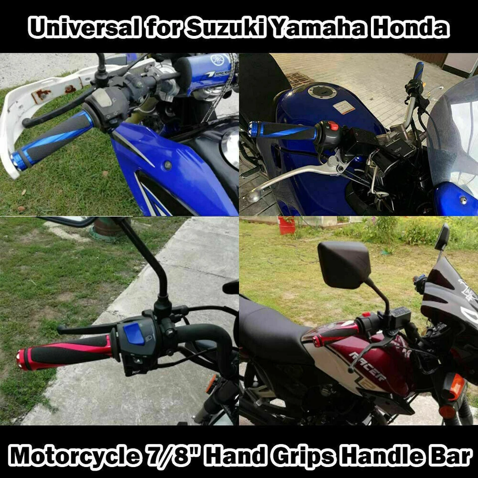Пара удобных противоскользящих резиновых ручек на руль мотоцикла 7/8 дюйма 1 дюйм - Изображение 4 из 4