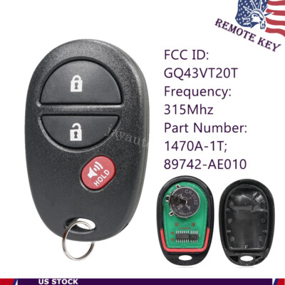 For 2007 2008 2009 2010 2011 2012 Toyota Tacoma Tundra Keyless Remote Key Fob