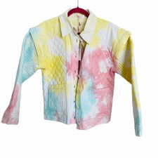 Loveshackfancy Womens Rainbow Radial Tie Dye Adelade Jacket New Size Small S