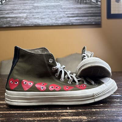 Size 12 Converse Chuck 70 High Top x Comme des Garcons Play Multi Heart 2019