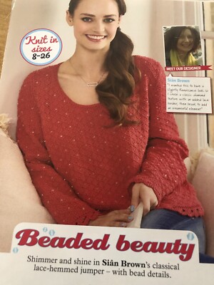 Beaded Beauty Sian brauner Pullover DK Spitze gesäumt Damenpullover