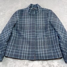 Talbots Blazer Coat Tartan Plaid Wool Blend Sz 14 Career Academia Heavyweight