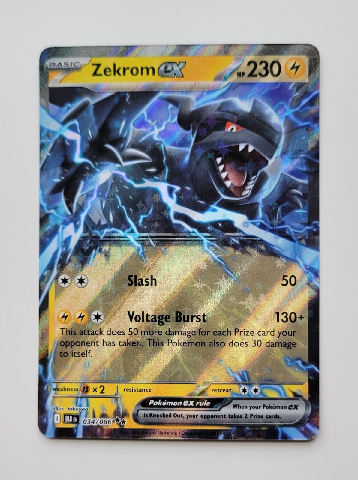 Pokémon Zekrom ex Holo 034/086 Sv: Black Bolt Double Rare 230
