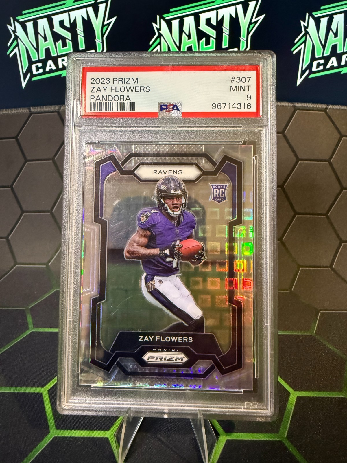 2023 Prizm Pandora Zay Flowers #307 PSA 9 Mint /400 Rookie Card!