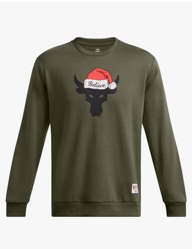 Under Armour Men's XLT Project Rock Red One Believe Crew Neck Sweatshirt NWT - Picture 3 of 10