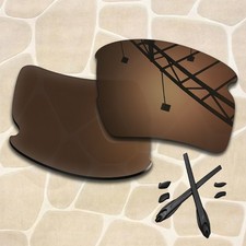 Brown Replacement Lenses  Rubber Kit for Oakley Flak 2.0 XL OO9188 59mm