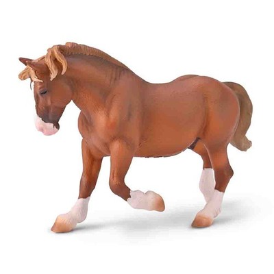 CollectA Breton Draft Horse Hengst (Kastanie), handgefertigtes Pferdespielzeug