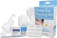 Kit de piercing de oreja Inverness Home con pendientes esterilizados, perforador, guantes
