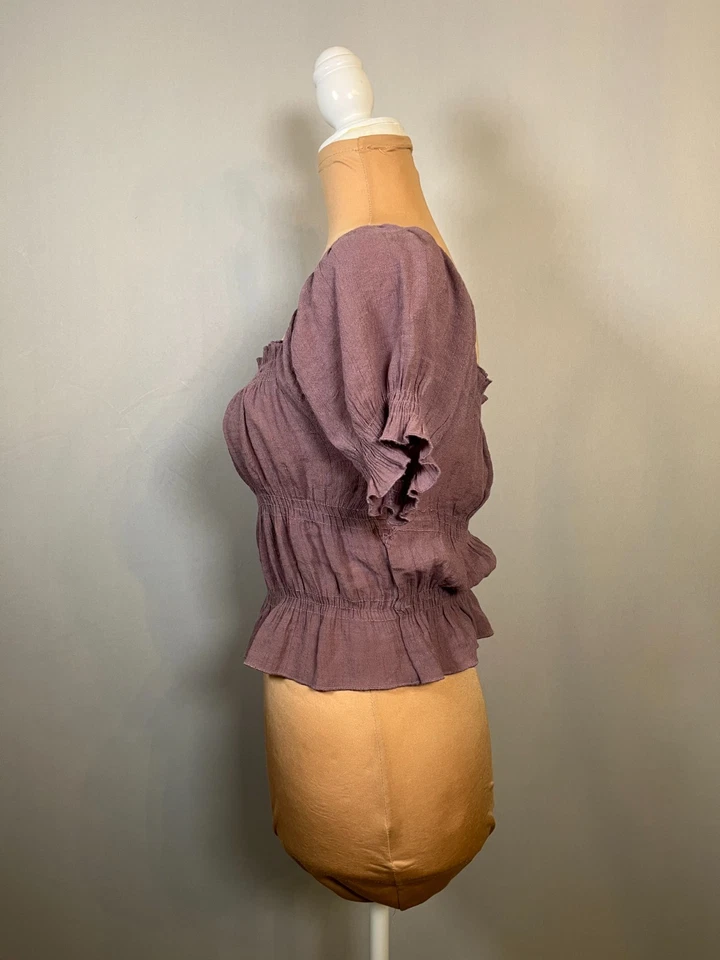 Camiseta corta Babydoll Timing manga lechera mediana malva púrpura bruja cottagecore Foto 3 de 4