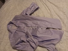 Calvin Klein Dress Shirt Men's Steel Slim Fit Medium Purple Button Wrinkle Free