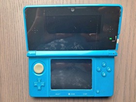Nintendo 3DS Light Blue Region Free Console 128GB Tested w/ Charger & Stylus