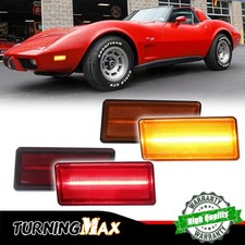 Amber/Red LED Side Marker Parking Lights Lamps For Chevy Corvette C3 1974-1979