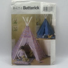 Butterick Sewing Pattern B4251 Children’s Teepee And Nap Mat Uncut Factory Fold