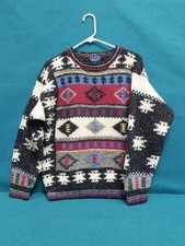 VTG The Woolrich Woman Size Large 100 Wool Knit Sweater Pullover