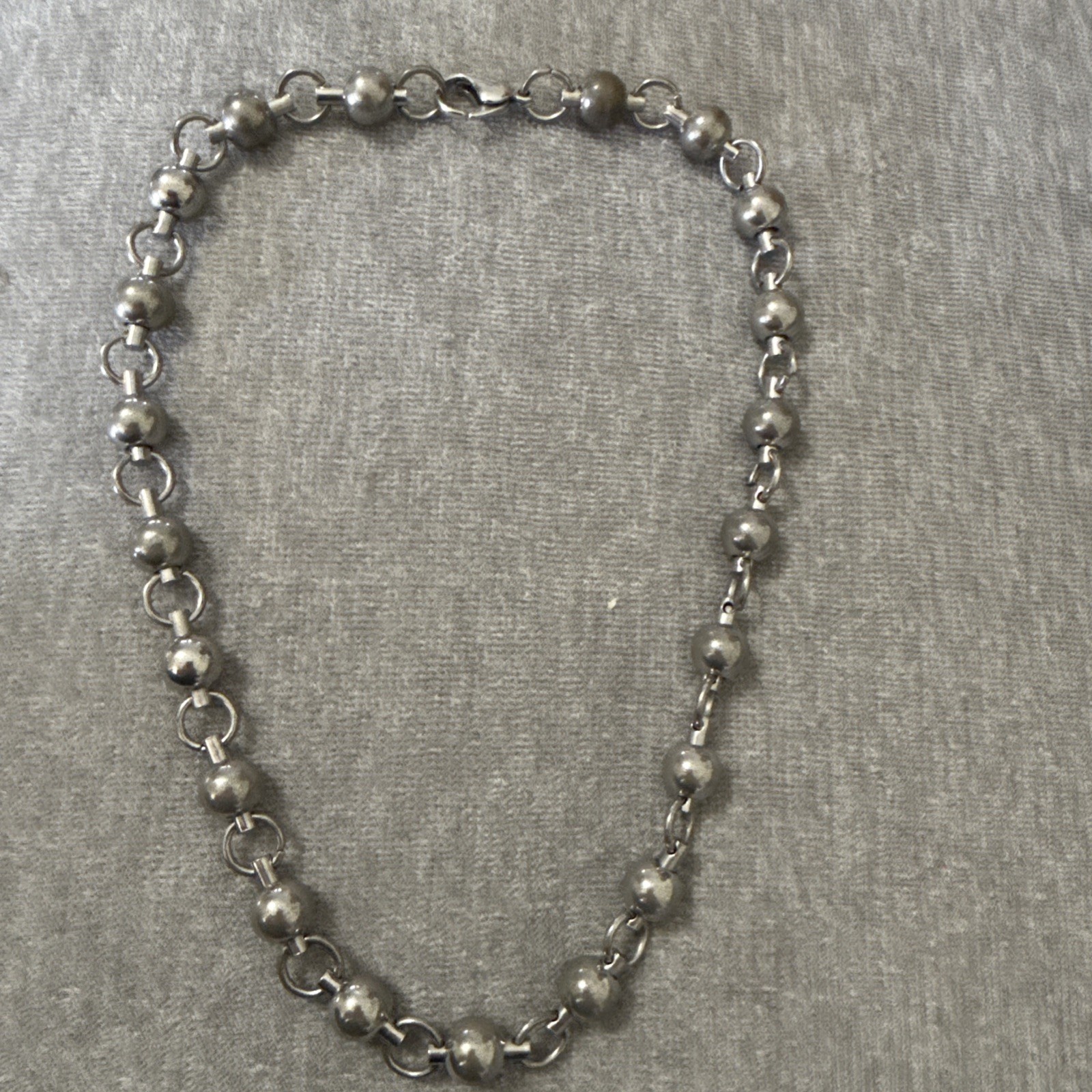 Titan Silver Ball Chain Stainless Steel Necklace Men Goth Grunge Metal Unisex