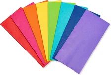 Rainbow Tissue Paper, 40 Sheets (8 colors, 20 in. x 20 in.) for Birthdays, All O