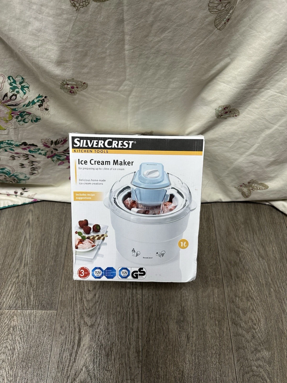 Silvercrest Ice Cream Maker 12W – 1L Capacity – Easy Homemade Desserts - New