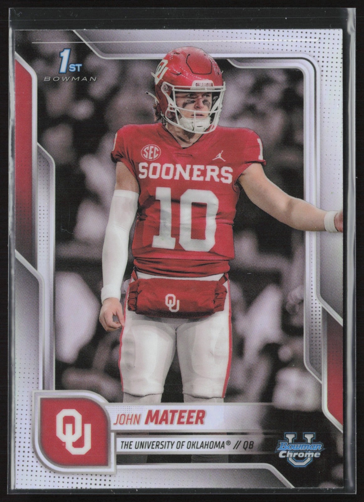 2025 Bowman Chrome U John Mateer Refractor Oklahoma Sooners #1 1st Prospect
