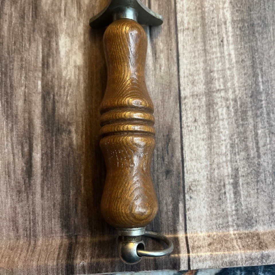 复古刀磨刀磨刀棒 320 木柄美国 10 英寸钢 16 英寸整体 — 第 3/4 张图片