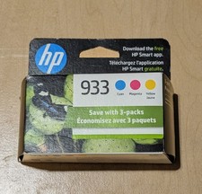 HP 933 Genuine 3-Pack Ink Cartridges, Cyan, Magenta, Yellow Exp. 12/27