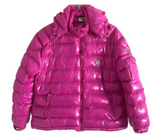 Piumino Moncler Nylon Laccato Fucsia XL Autentico Leggi Descrizione.