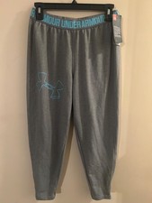 NWT Womens Under Armour Small Gray  Blue Loose Fit Joggers Athleisue Casual