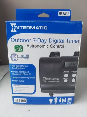Intermatic Outdoor Programmable Digital Timer HB880R Mountable 7 Day 7 Event