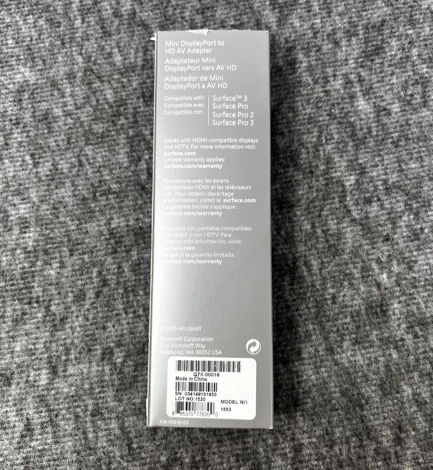 Genuine Microsoft Mini DP DisplayPort to HDMI 1553 Adapter for Surface Pro ~Used - Image 2 of 4