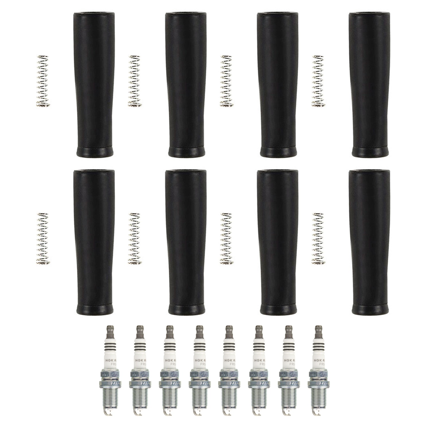 NGK 8 Ruthenium HX H. I. Spark Plugs  Denso Coil Boots Kit for Vanden Plas XJ8