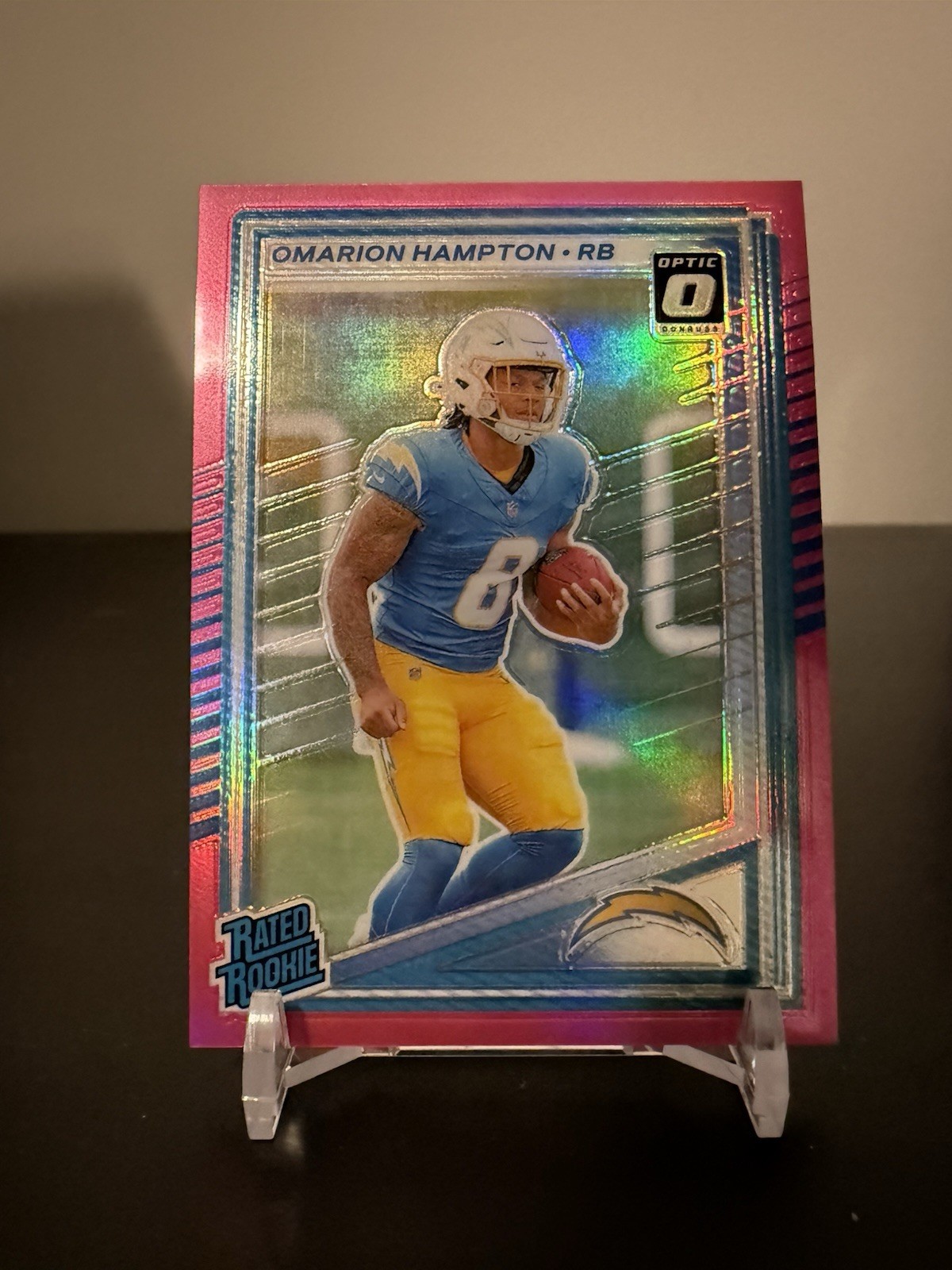 2025 Panini Donruss - Omarion Hampton #303 - Pink Optic Preview - Chargers RC