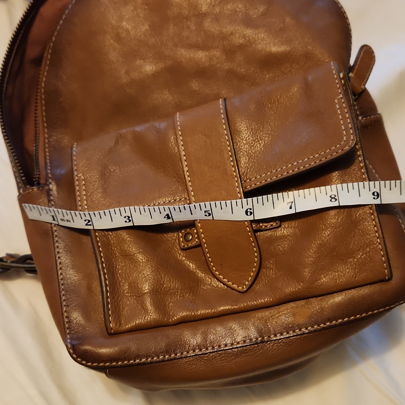 Frye Brown/Tan Backpack Adjustable Strap Pockets … - image 11